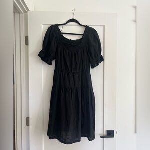 NWT Old Navy Black Puff Sleeve embroidered dress